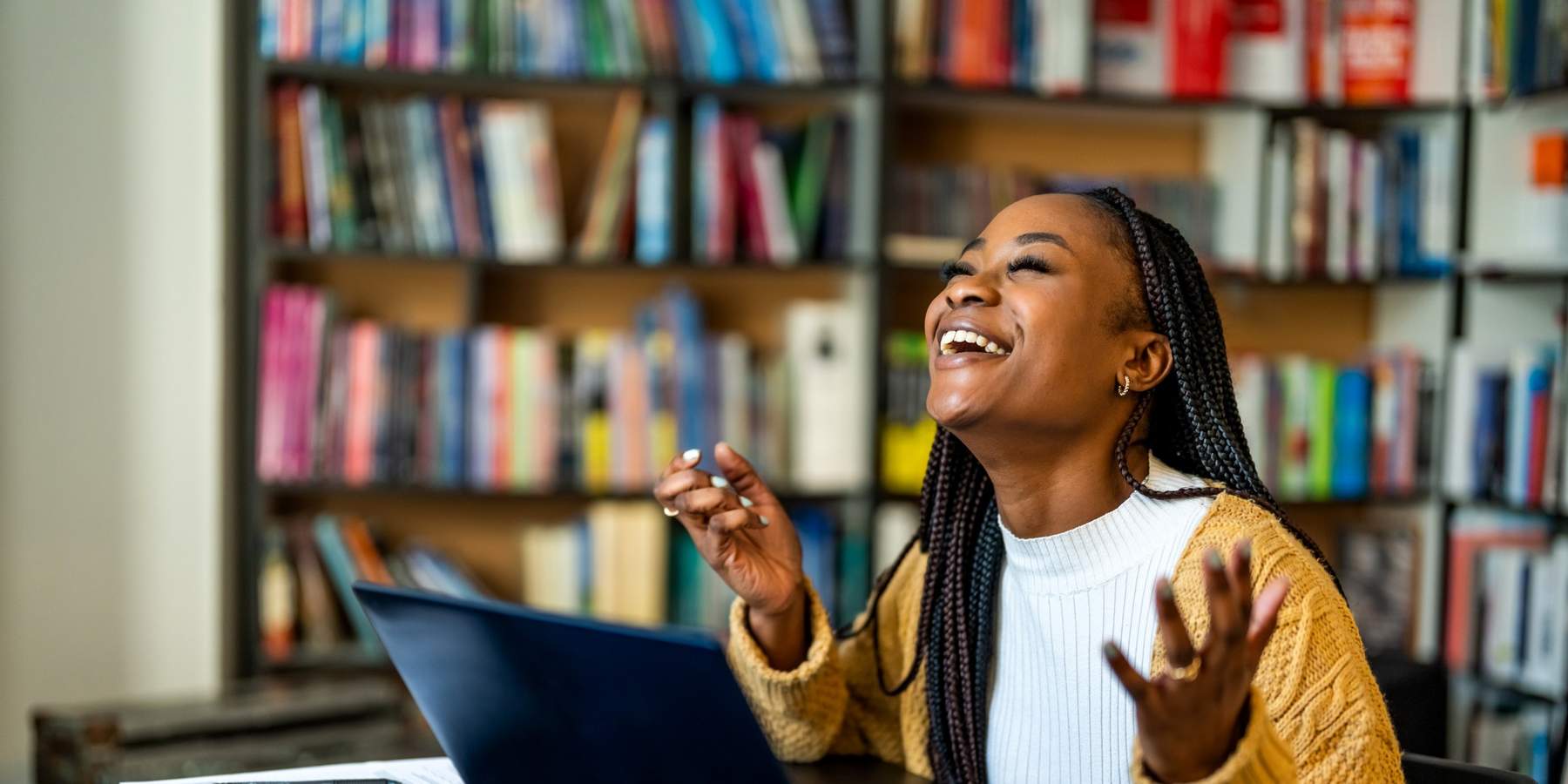 Black-woman-feeling-euphoria-lucky-in-work-career-Jupiter-in-Gemini-horoscopes