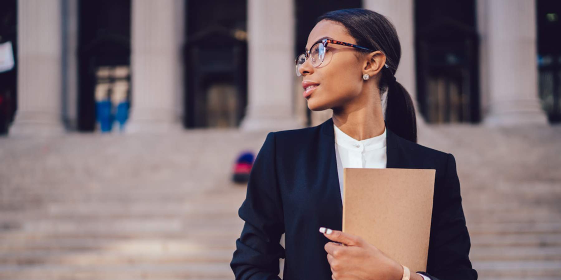 black woman glasses work