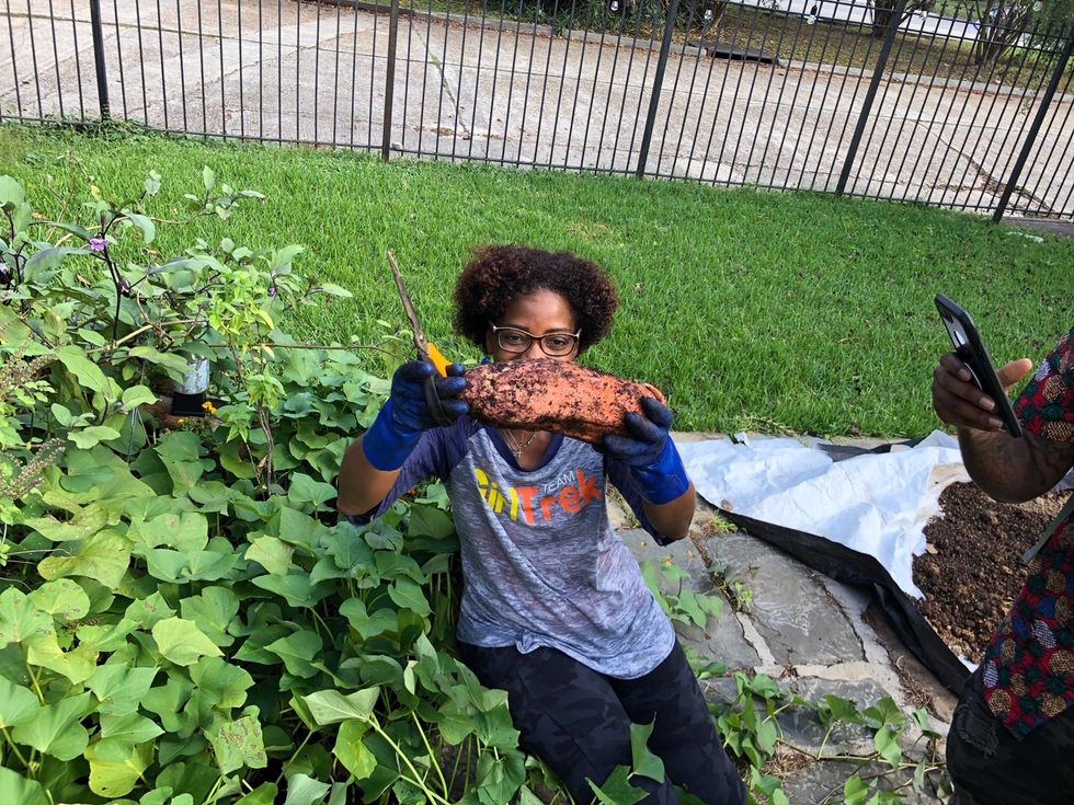 GirlTrekker Showing Off Her Harvest