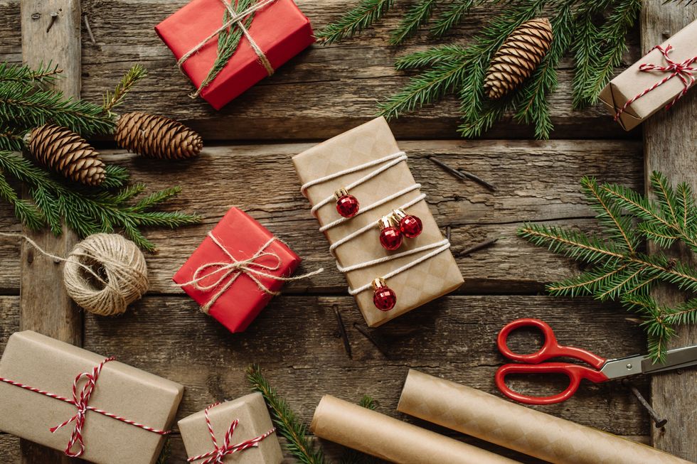 paper-gift-wrapping-against-woodsy-background