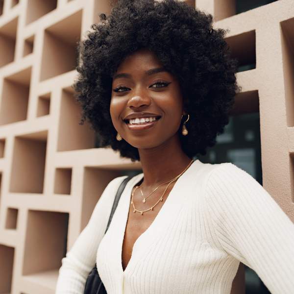 stylish-Black-woman-afro-hair-geometric-wall