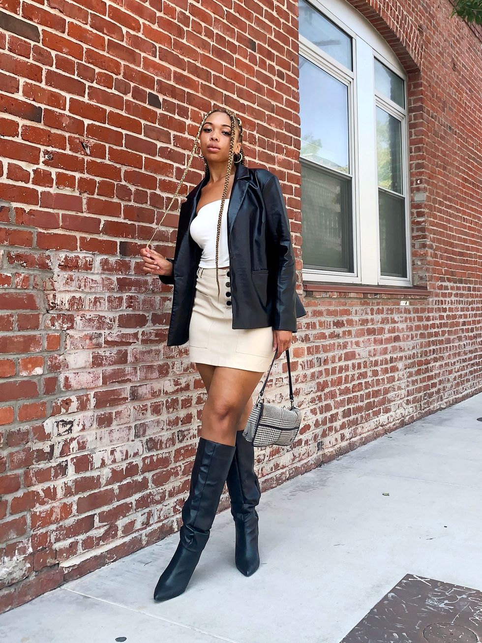 tall boots outfit idea