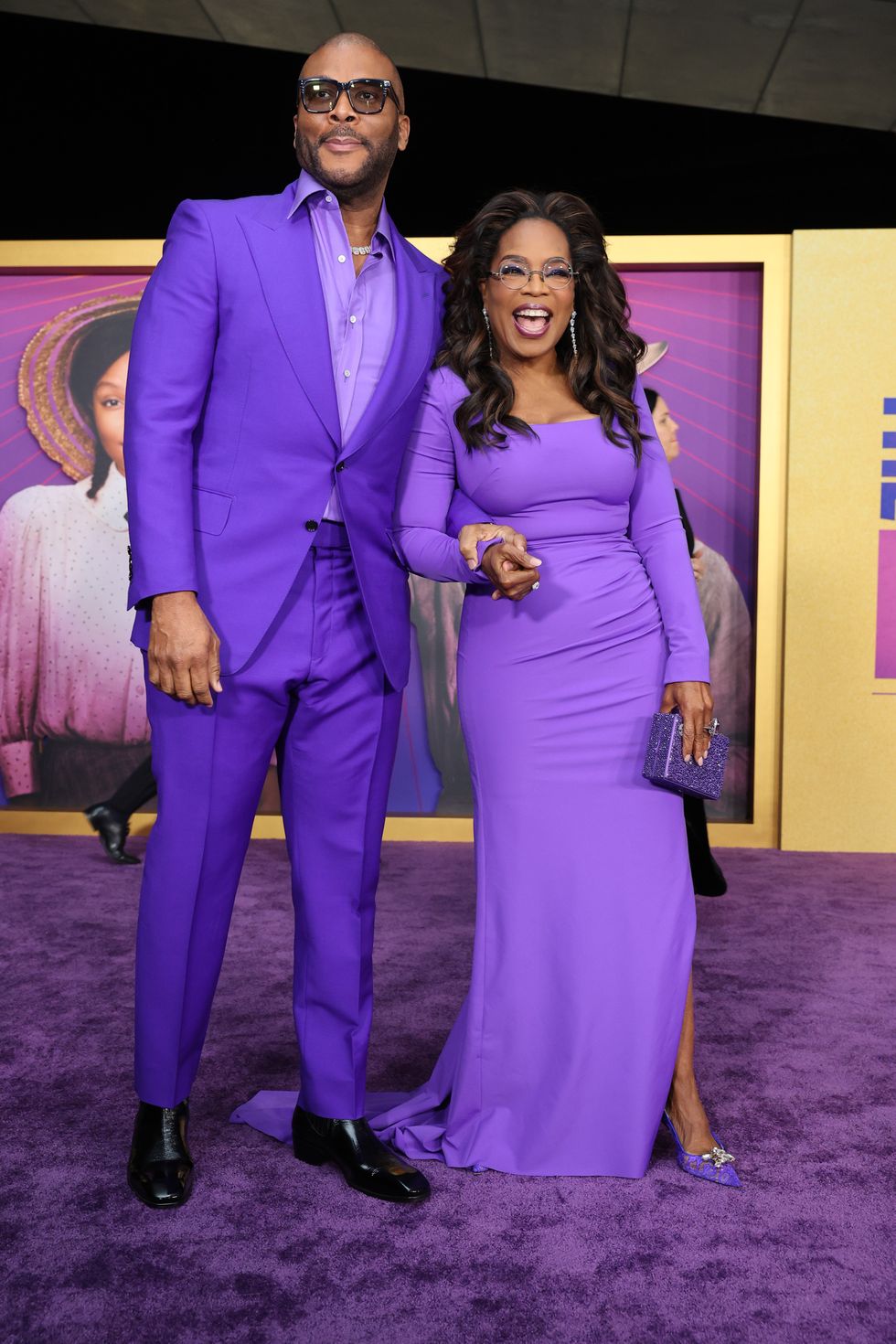 Tyler Perry and Oprah Winfrey at The Color Purple premiere