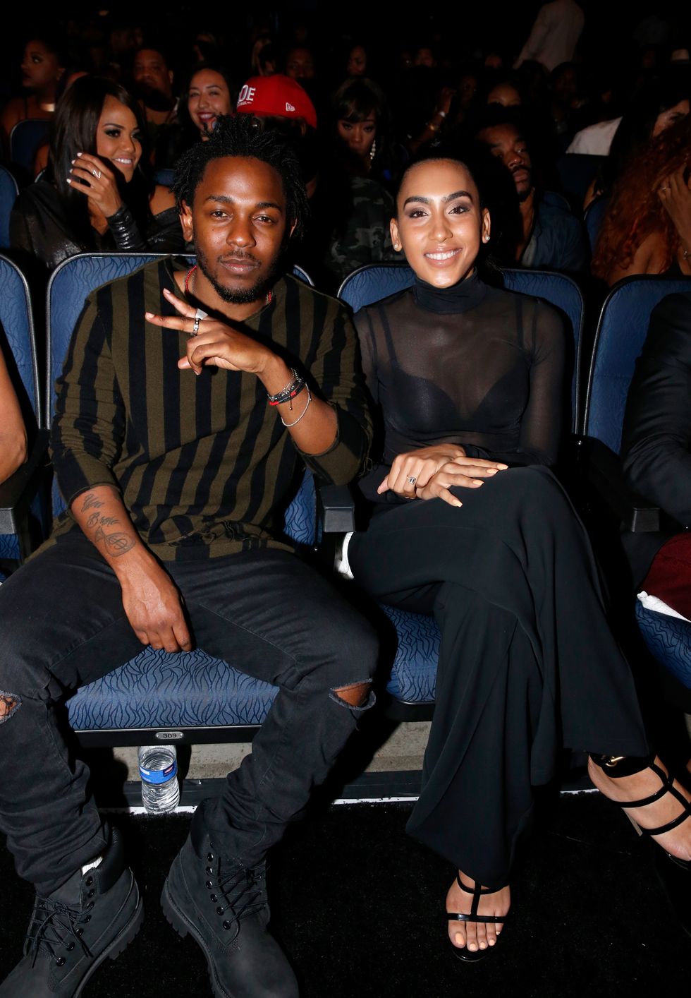 \u200bKendrick Lamar and Whitney Alford at 2015 BET Awards