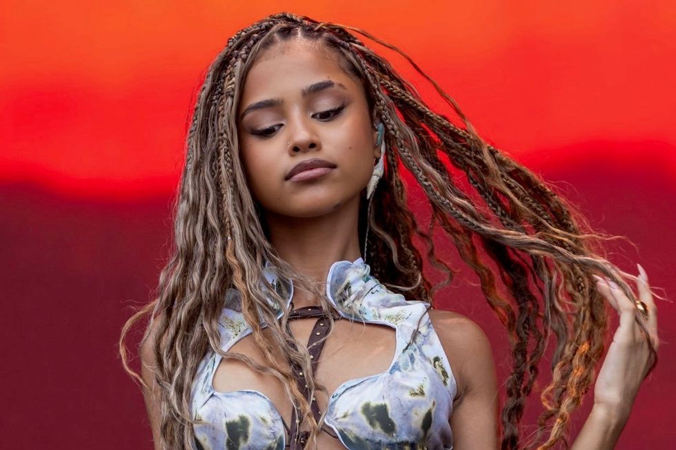 \u200bTyla performing at Lollapalooza 2024