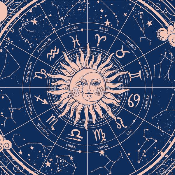 Zodiac-wheel-on-blue-background-sun-moon-Astrology-zodiac-compatibility-for-love-sex-friendships